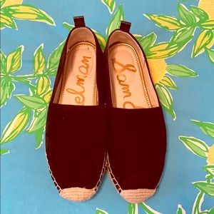 Gently worn black suede Sam Edelman espadrilles